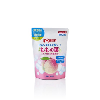 鸽子宝宝身体泡沫肥皂（桃叶）400Ml，重新填充