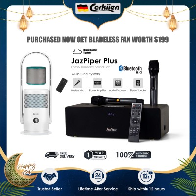 Jazpiper plus Grab Now KTV家庭卡拉OK套装，带2个无线麦克风卡拉OK空气净化器无叶塔式风扇，仅50台可用
